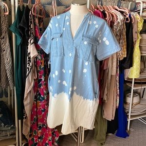 Bleached denim dress